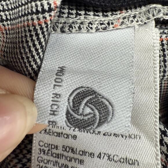 3.1 Phillip Lim Houndstooth Plaid Jogger Pants 10 Gray Black Stretch Wool Blend - Picture 9 of 16